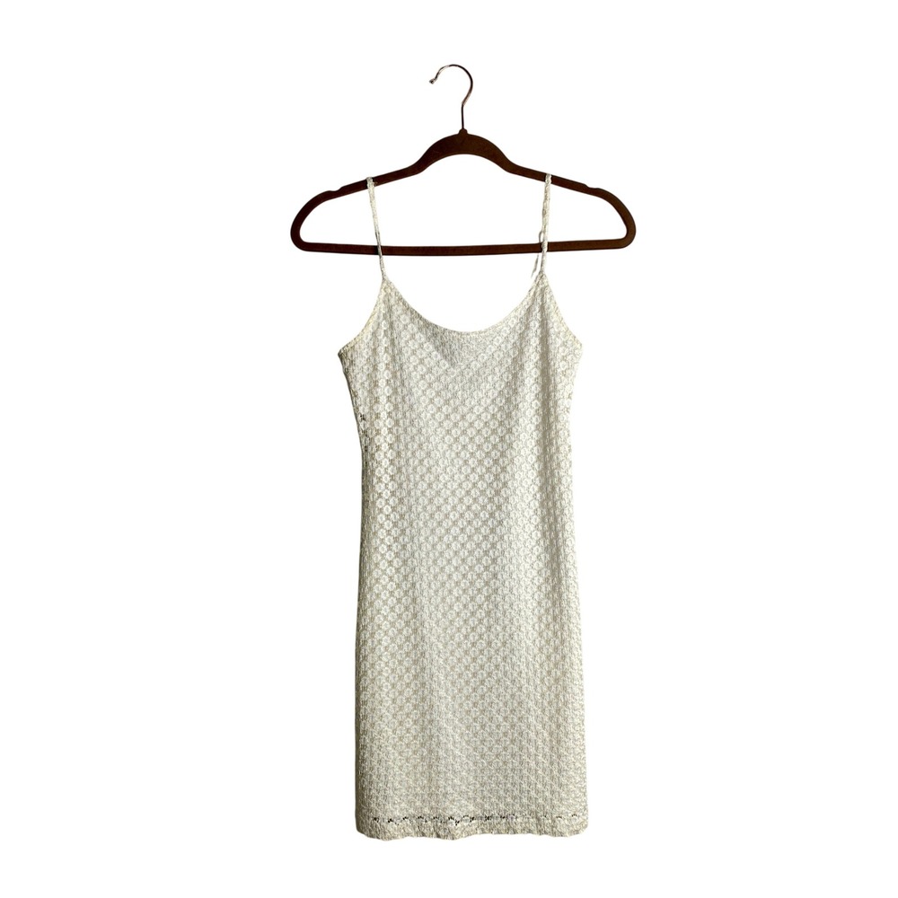Rhapsody Vintage 90s White Lace Slip Dress Whimsigoth Fairy Y2K Small Grunge